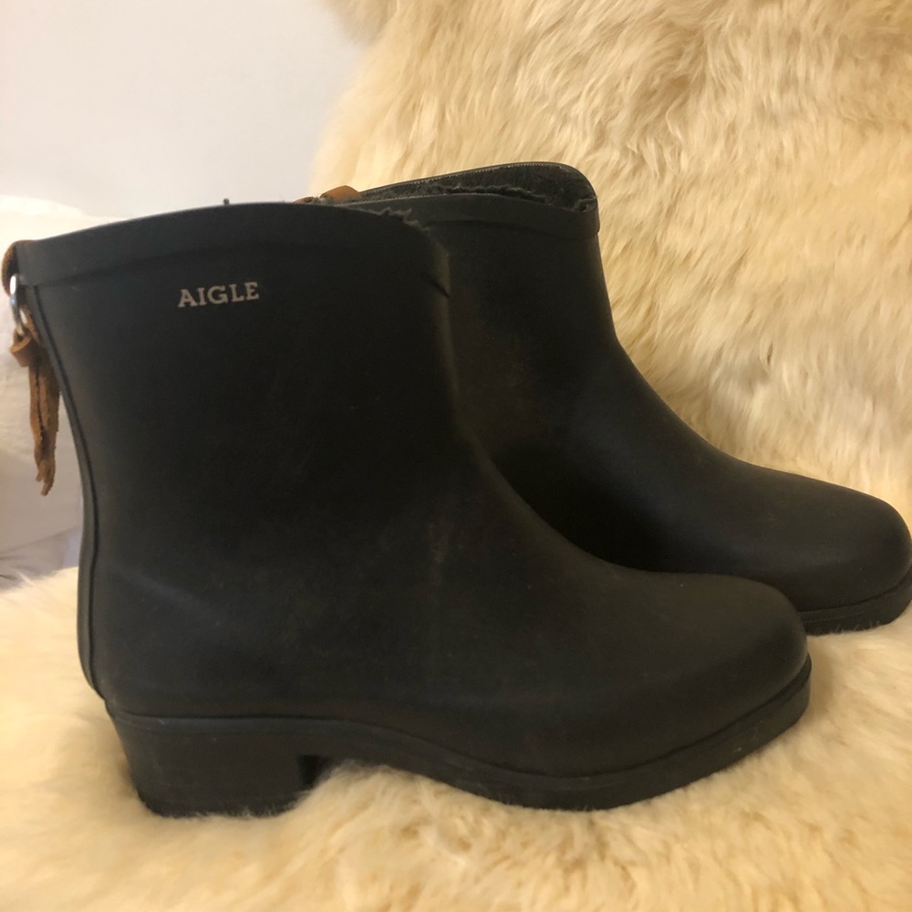 Aigle Fur Lined Rain Boots